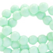 Opaque glass beads 6mm Light green ash